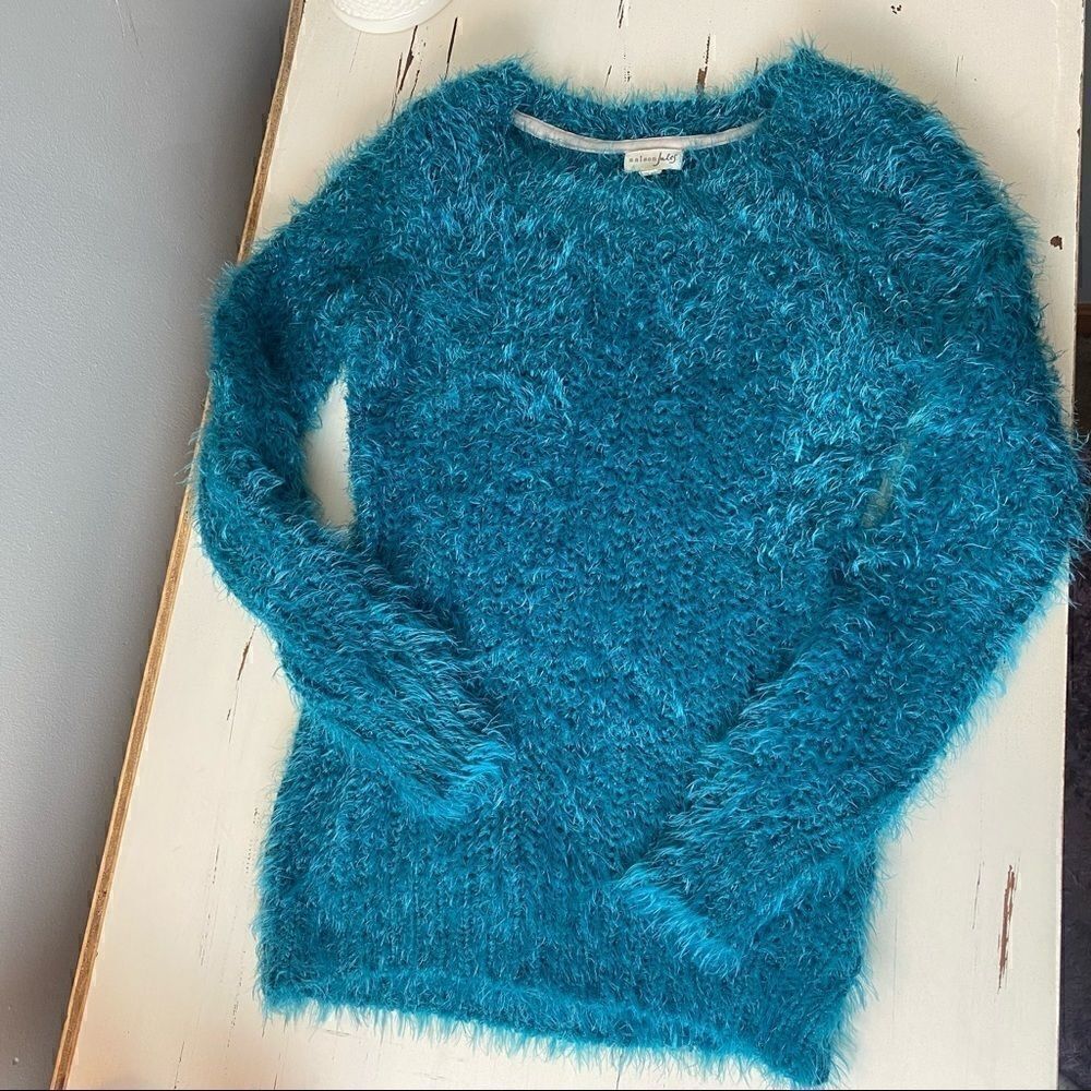 Maison Jules Women's Eyelash Chunky Knit Long Sleeve Sweater